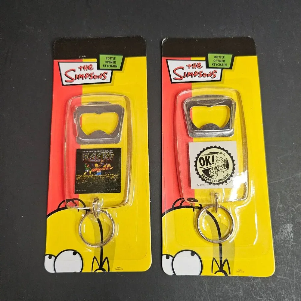 NIP Lot 2 Simpsons Bottle Openers Springfield Rocks OK! Homer Certimified 2007